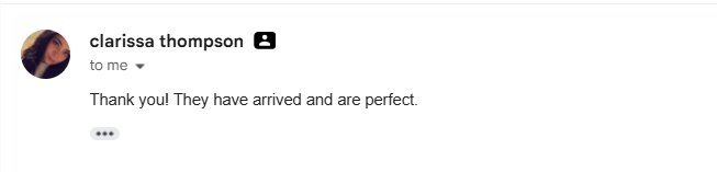Email review screenshot from Clarissa Thompson